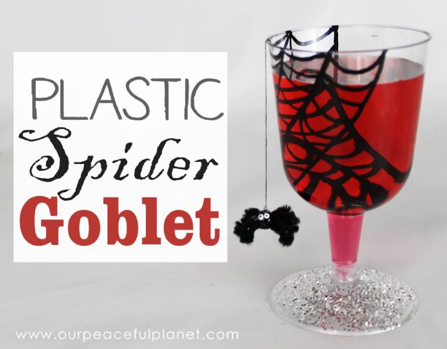 plastic spider goblet, crafts, seasonal holiday decor