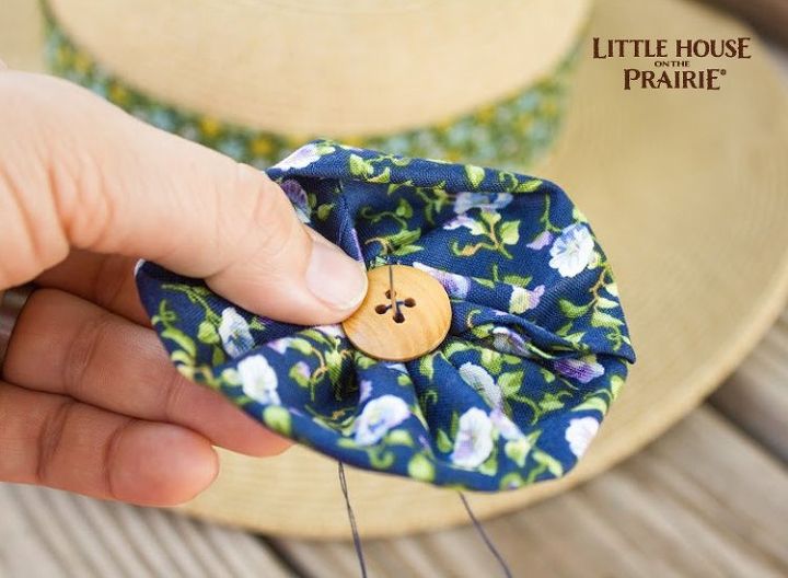 fabric flower embellishments for a straw hat, crafts, Country fashion with these fabric flowers
