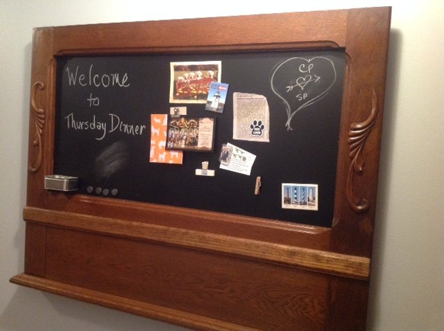 antique mirror frame turned into magnetic chalkboard, chalkboard paint, crafts, repurposing upcycling