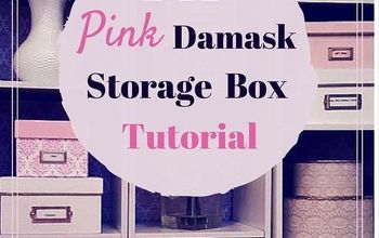 {Craft Room Storage Tutorial} Pink Damask Storage Boxes