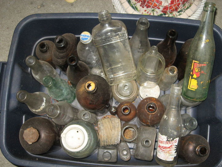 old bottles buried in a rural dumpsite for decades i want them clean