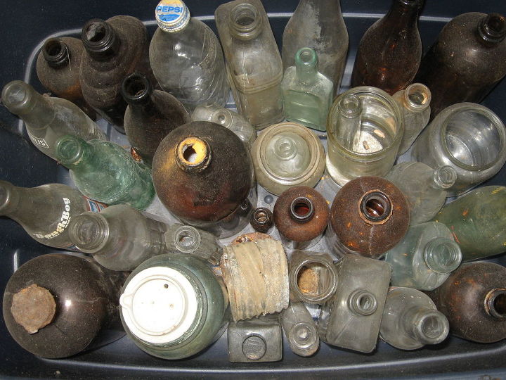 old bottles buried in a rural dumpsite for decades i want them clean