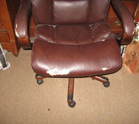 two chairs failing is there a paint on fix for leather or faux, Front view desk chair