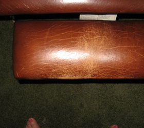 two chairs failing is there a paint on fix for leather or faux, Lazyboy footrest wear