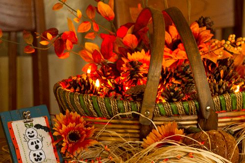 autumn fireside basket, crafts, seasonal holiday decor