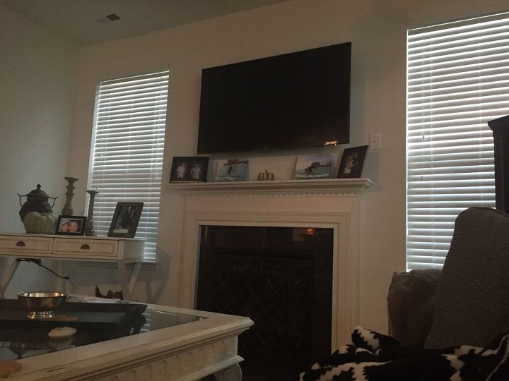 mounted tv mantel distress how do you decorate