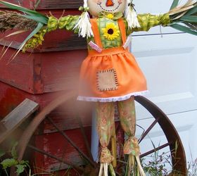 tweek a 5 00 scarecrow, crafts, halloween decorations, seasonal holiday decor, Mrs Scarecrow