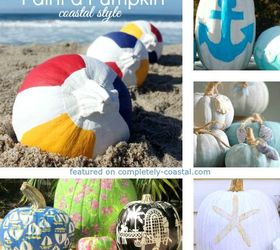 creative coastal beach nautical pumpkins carved jack o lanterns, crafts, seasonal holiday decor, Painted Pumpkins inspired by the Sea