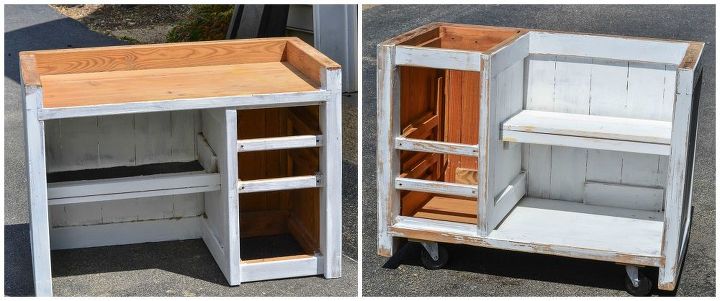 this end up desk turn kitchen island, kitchen design, painted furniture, repurposing upcycling