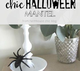 non traditional chic halloween mantel, fireplaces mantels, halloween decorations, seasonal holiday decor