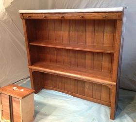 90 s oak desk and hutch makeover, painted furniture, woodworking projects