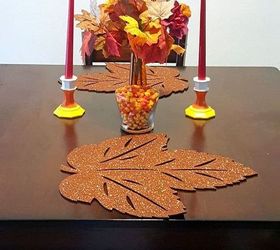 create a fall tablescape with easy diy candy corn candlesticks, seasonal holiday decor