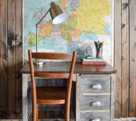 modern farmhouse inspired school desk makeover, chalk paint, painted furniture