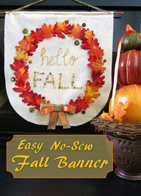 how to make a no sew fall banner for your home, crafts, fireplaces mantels, home decor, how to, seasonal holiday decor
