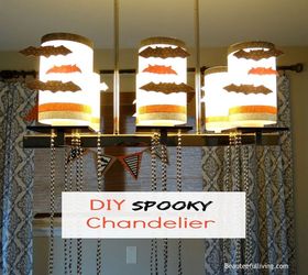 diy spooky chandelier, halloween decorations, lighting, repurposing upcycling, seasonal holiday decor