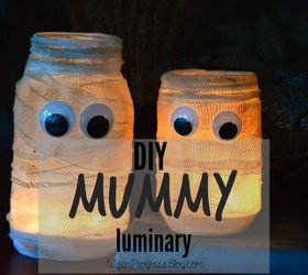 halloween mummy luminary, crafts, halloween decorations, seasonal holiday decor