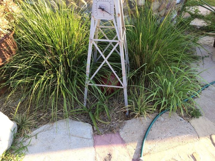 a rusty pump housing clamp a tracker wheel rim and you have magic, container gardening, gardening, repurposing upcycling