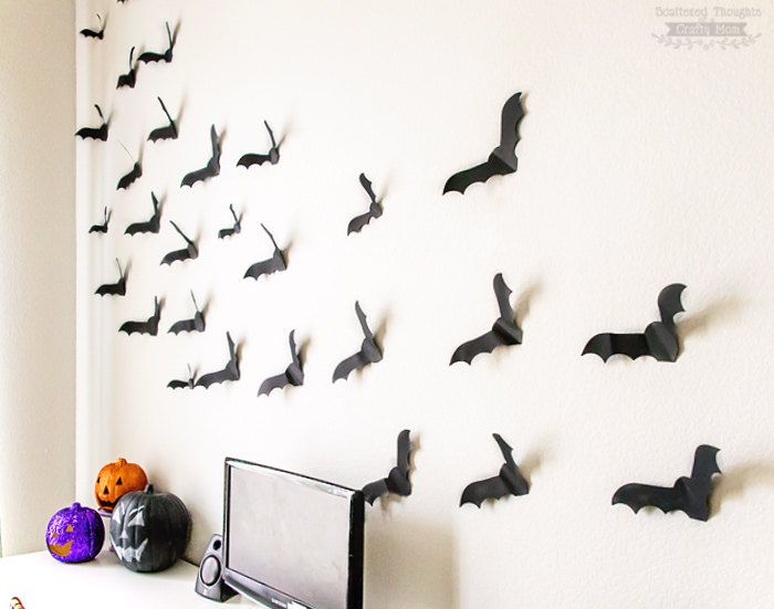 decorao de halloween morcegos em casa