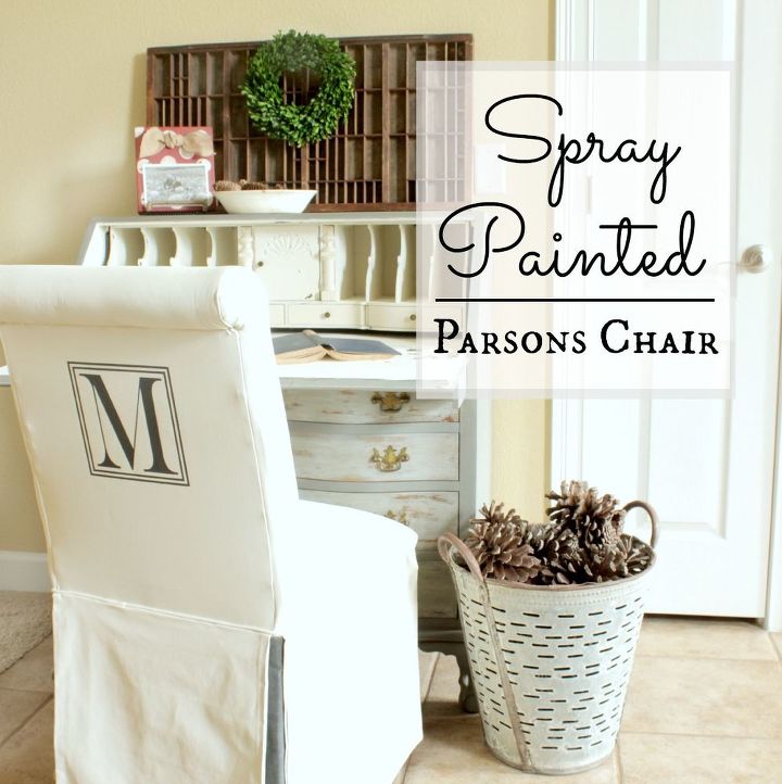 spray painted parsons chair, chalk paint, painted furniture, repurposing upcycling