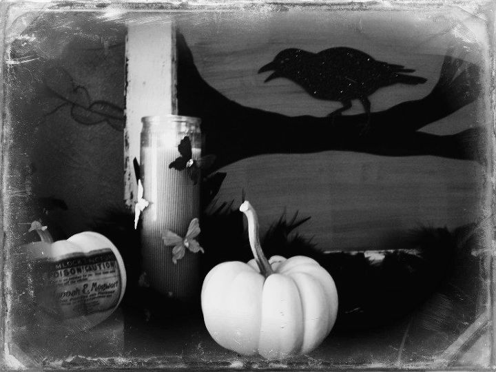spooky silhouette halloween mantel, fireplaces mantels, halloween decorations, seasonal holiday decor