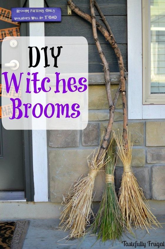 diy witches brooms, halloween decorations, home decor, seasonal holiday decor