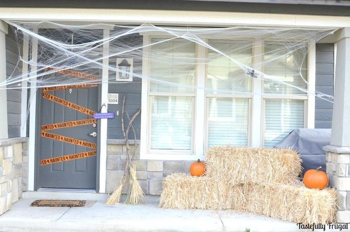 affordable halloween front porch decorations, halloween decorations, seasonal holiday decor