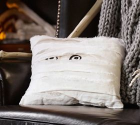 no sew knock off pottery barn mummy pillow, crafts, halloween decorations