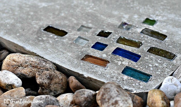 super easy diy modern geometric concrete stepping stones with bling, concrete masonry, crafts, diy, landscape