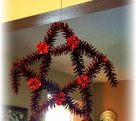 pinecone christmas star, christmas decorations, crafts, seasonal holiday decor