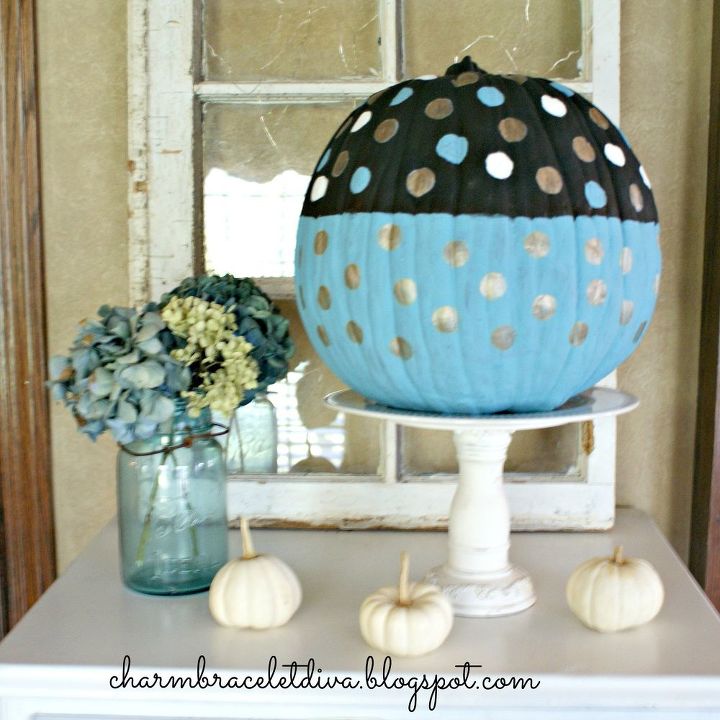 how to paint faux polka dot pumpkins, crafts, halloween decorations, how to, seasonal holiday decor
