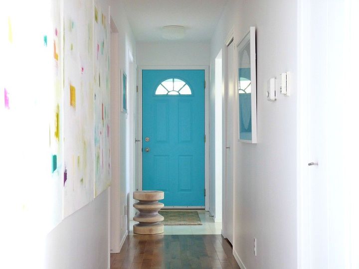 a mid century inspired aqua front door, doors, home decor, paint colors