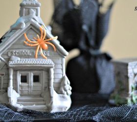 diy spooky halloween village, halloween decorations, seasonal holiday decor