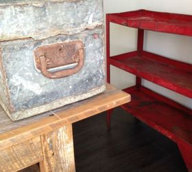 upcycled vintage toolbox shelf faux rusty tutorial, repurposing upcycling, shelving ideas, Before