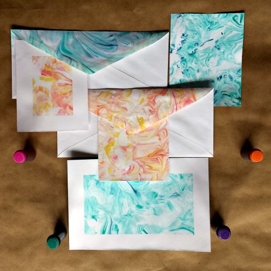 Paper Marbling Using Shaving Cream And Food Coloring Hometalk
