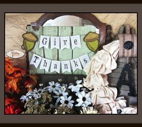 give thanks mini burlap banner, crafts, seasonal holiday decor, thanksgiving decorations