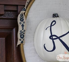 monogrammed pumpkin door hanging, crafts, seasonal holiday decor