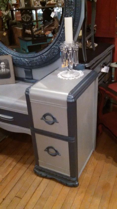 waterfall vanity brought back to life, painted furniture, repurposing upcycling, shabby chic