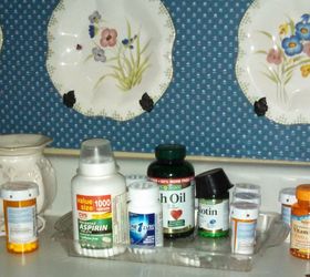 necesito una idea decorativa para guardar estos medicamentos en el mostrador