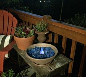diy table top fire bowl, crafts, outdoor living