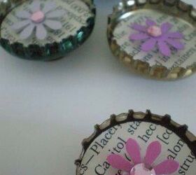 bottle cap magnets, crafts, repurposing upcycling