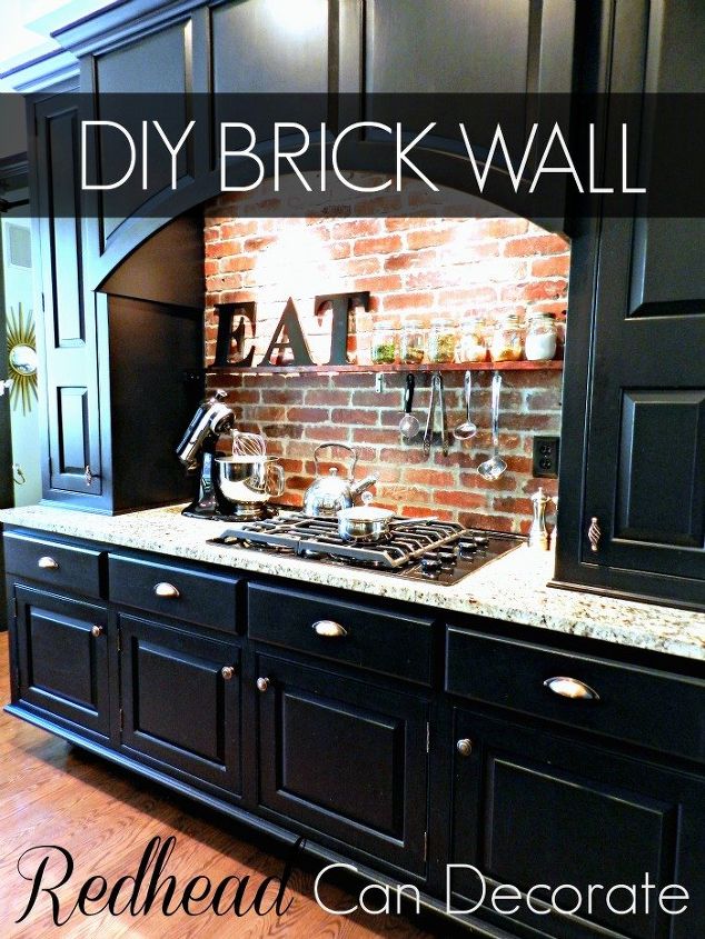diy brick backsplash, concrete masonry, kitchen backsplash, kitchen design