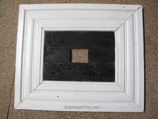 vintage molding and pallet wood frame diy, crafts, pallet, repurposing upcycling, wall decor