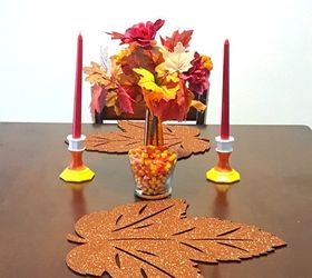 s 9 easy decor ideas inspired by delicious candy corn, seasonal holiday decor, wreaths, Scrumptious Candle Sticks
