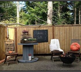 use a wooden spool as a patio table, diy, outdoor furniture, painted furniture, repurposing upcycling