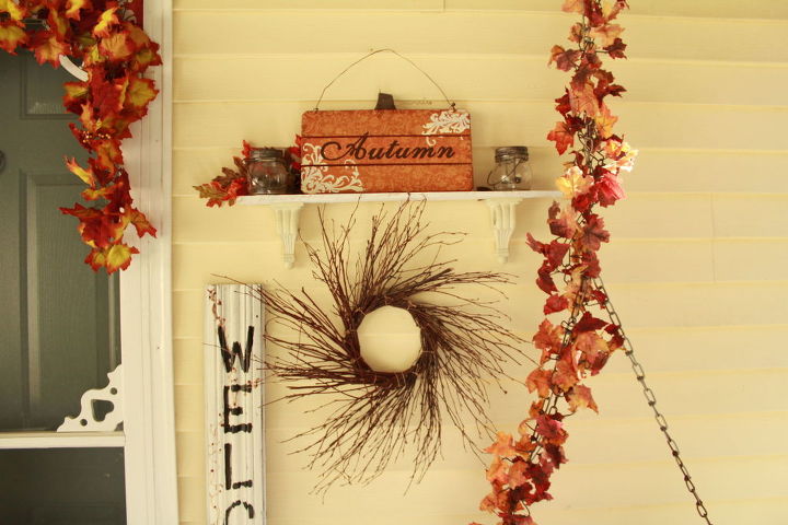 decorao de outono ao ar livre, A varanda