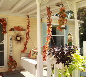 outdoor fall decor, porches, seasonal holiday decor