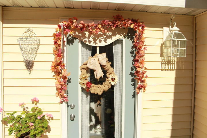 decorao de outono ao ar livre, nossa porta lateral