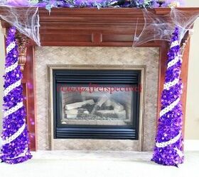 halloween mantle over my huge fireplace, fireplaces mantels, halloween decorations, seasonal holiday decor