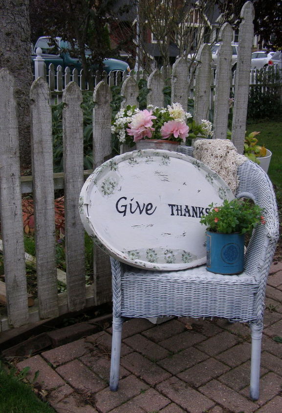 cottage garden thanksgiving sign from antique mirror, repurposing upcycling, seasonal holiday decor