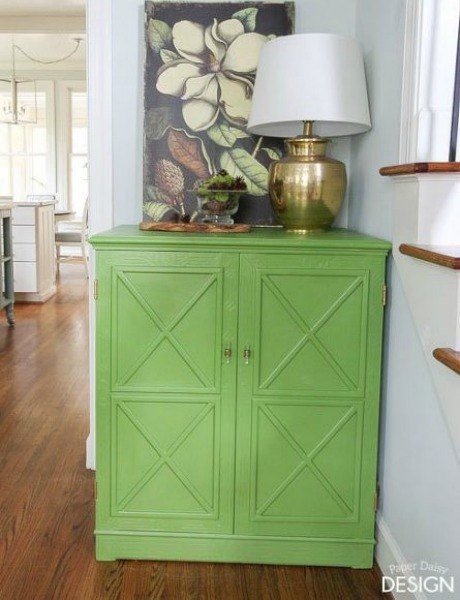 19 geometric furniture designs to instantly redefine your space, Solid Green Geometric Cabinet